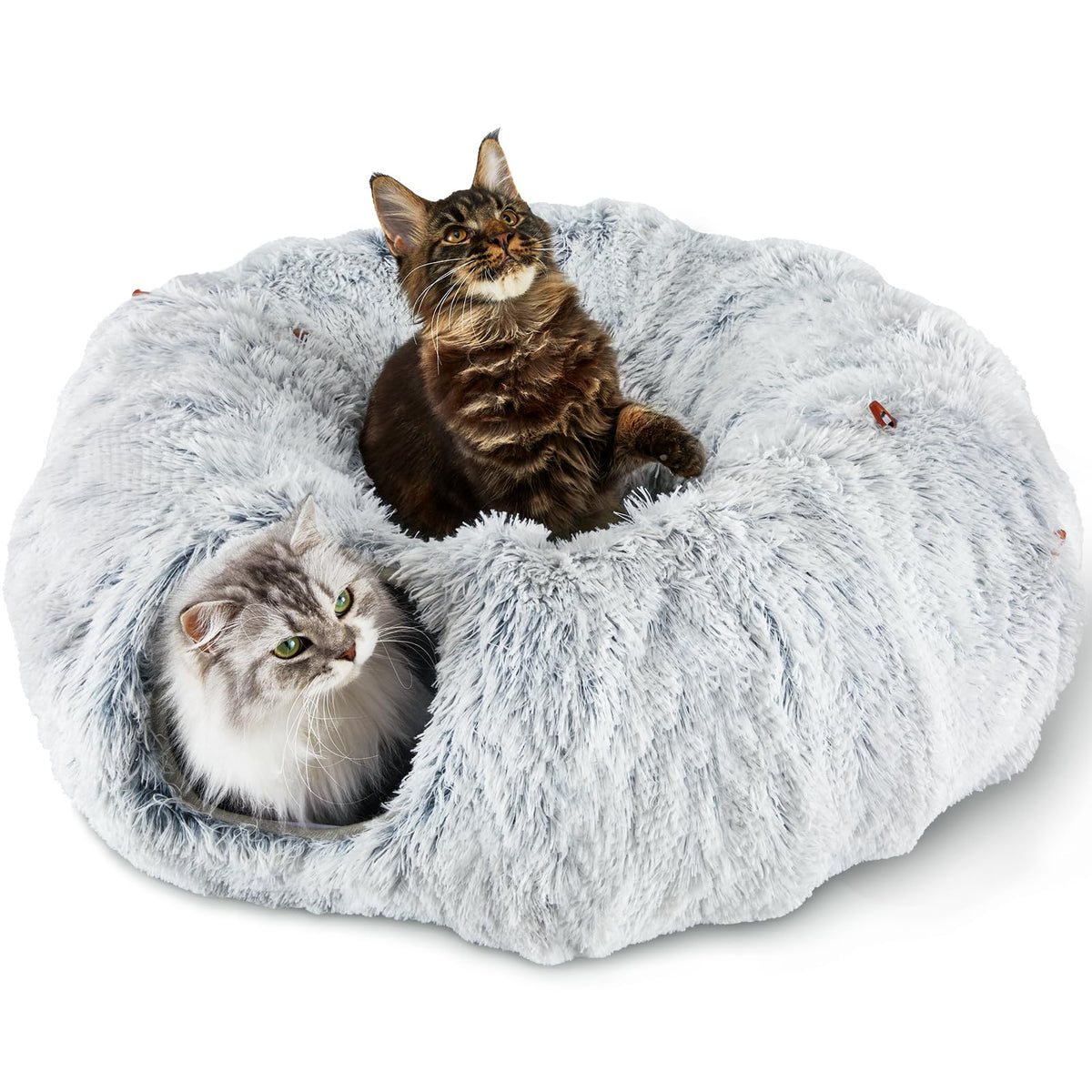Cama Túnel Redonda Tipo Dona y Cueva para Gatos de Interiores