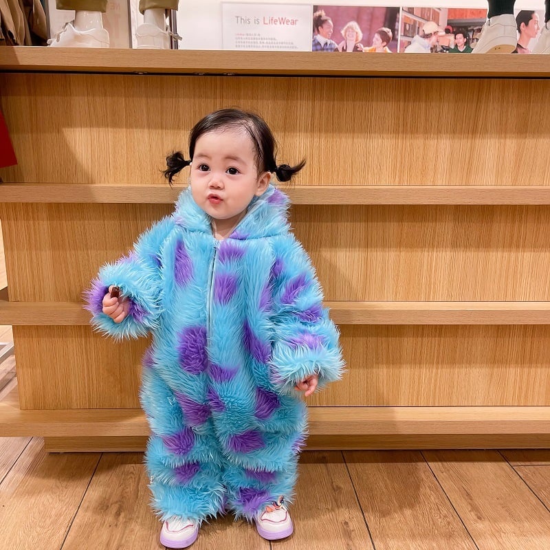Mameluco Térmico de Peluche con Capucha para Bebé