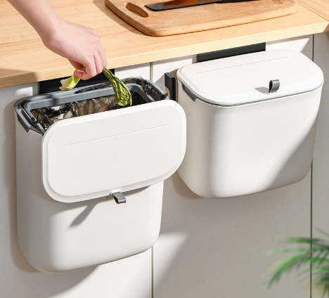 Cubo de Basura de Cocina de Estilo Nórdico con Tapa y Montaje en Pared