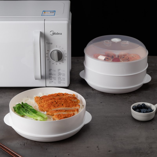 Contenedor Vaporera para Arroz en Microondas con Diseño Multicapa