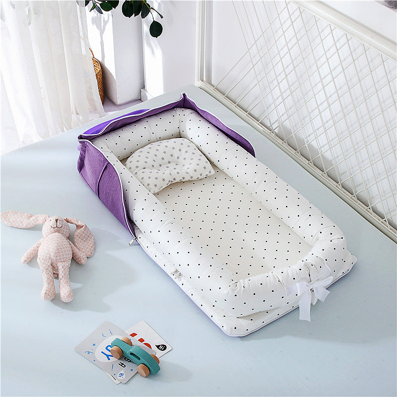 Cama Portátil y Plegable para Bebé en Material de Algodón