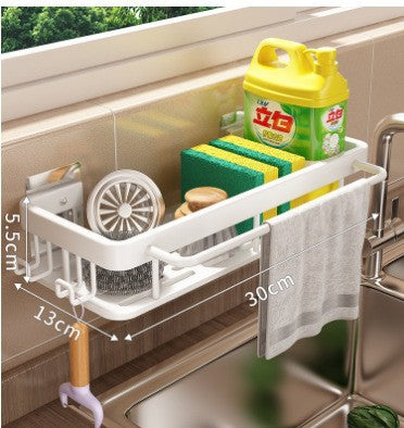 Estante de Almacenamiento y Cesta de Drenaje para Cocina de Montaje en Pared