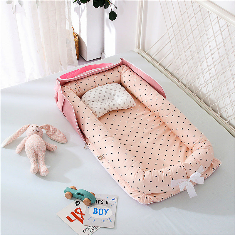 Cama Portátil y Plegable para Bebé en Material de Algodón