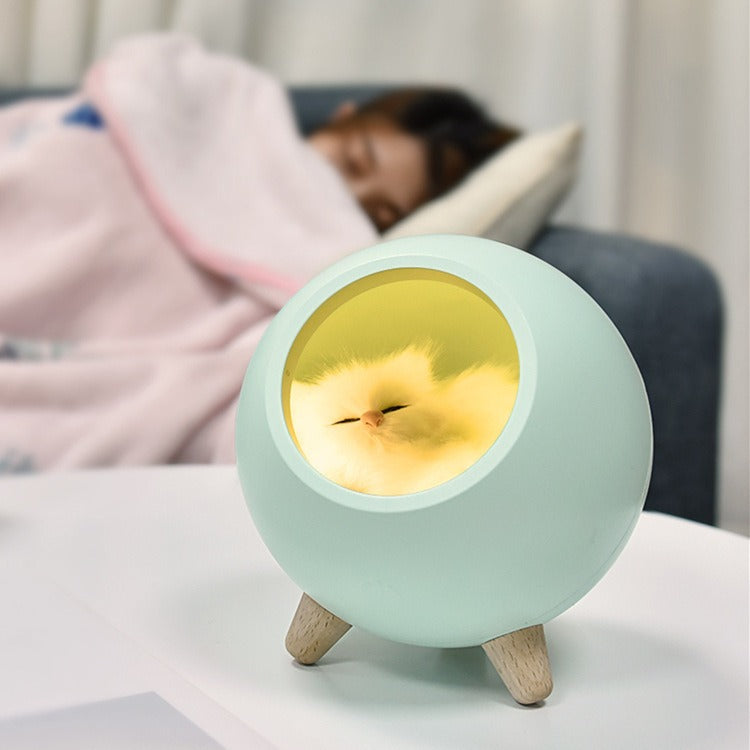 Lámpara de Noche con Diseño de Nido de Gato de Dibujos Animados y Carga USB para Niños