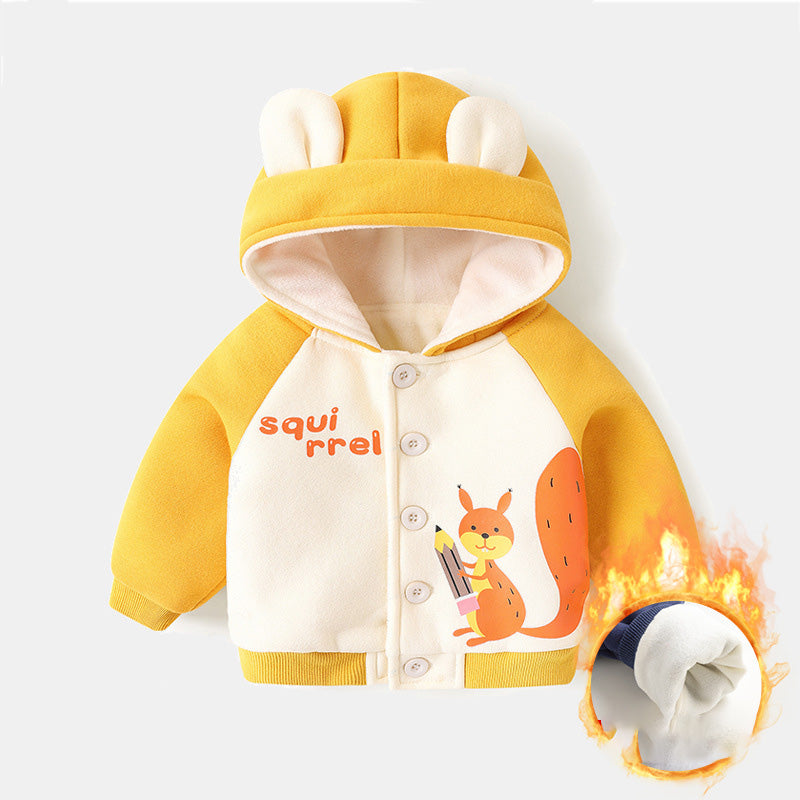 Chaqueta con Capucha de Felpa Suave para Bebé (Niño y Niña)
