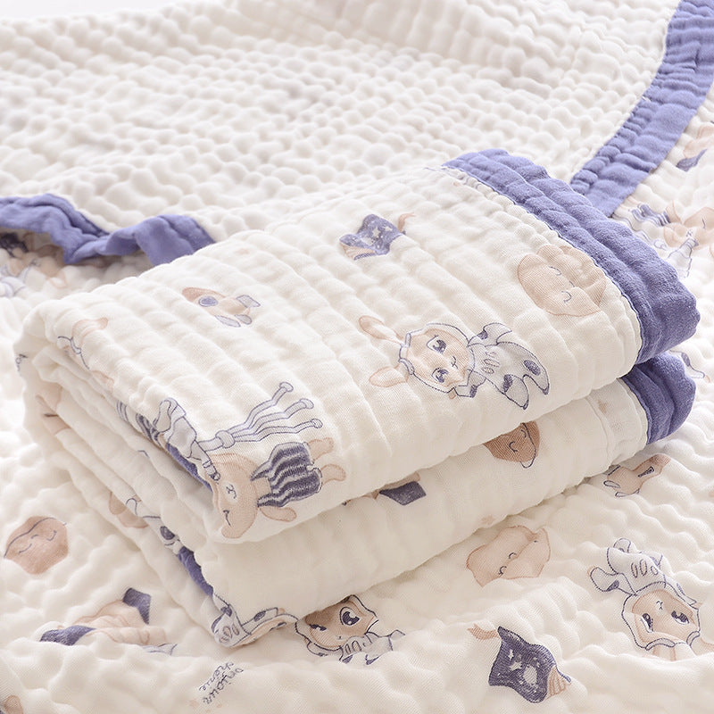 Cobija de Algodón Muselina Suave con Estampado Infantil