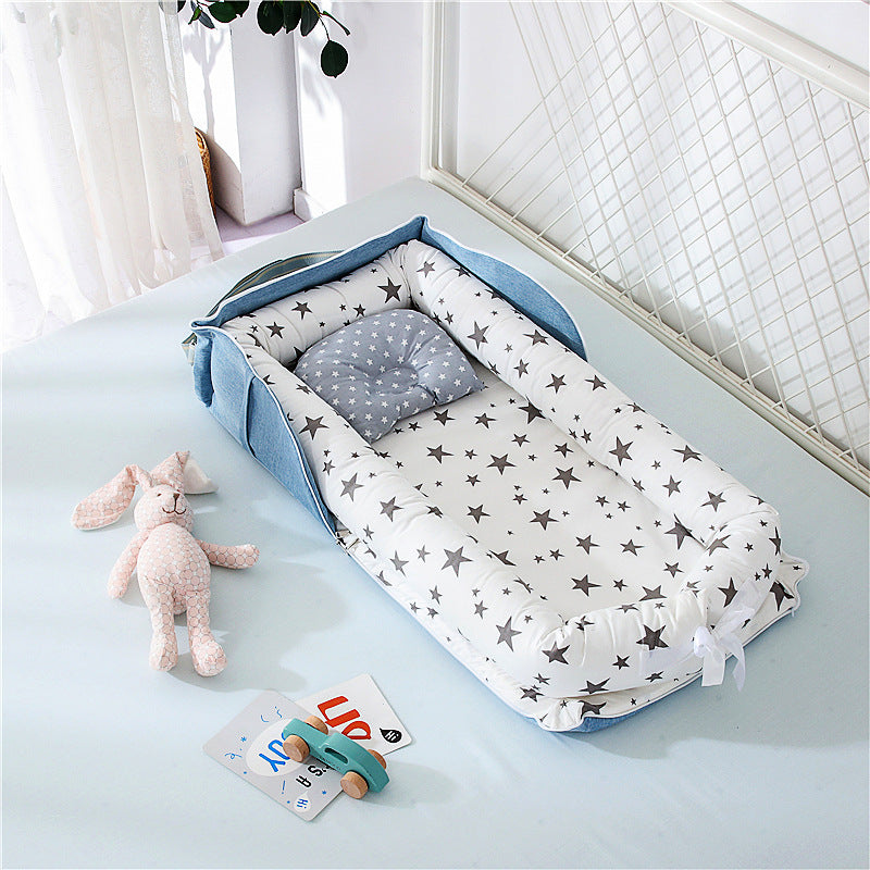 Cama Portátil y Plegable para Bebé en Material de Algodón