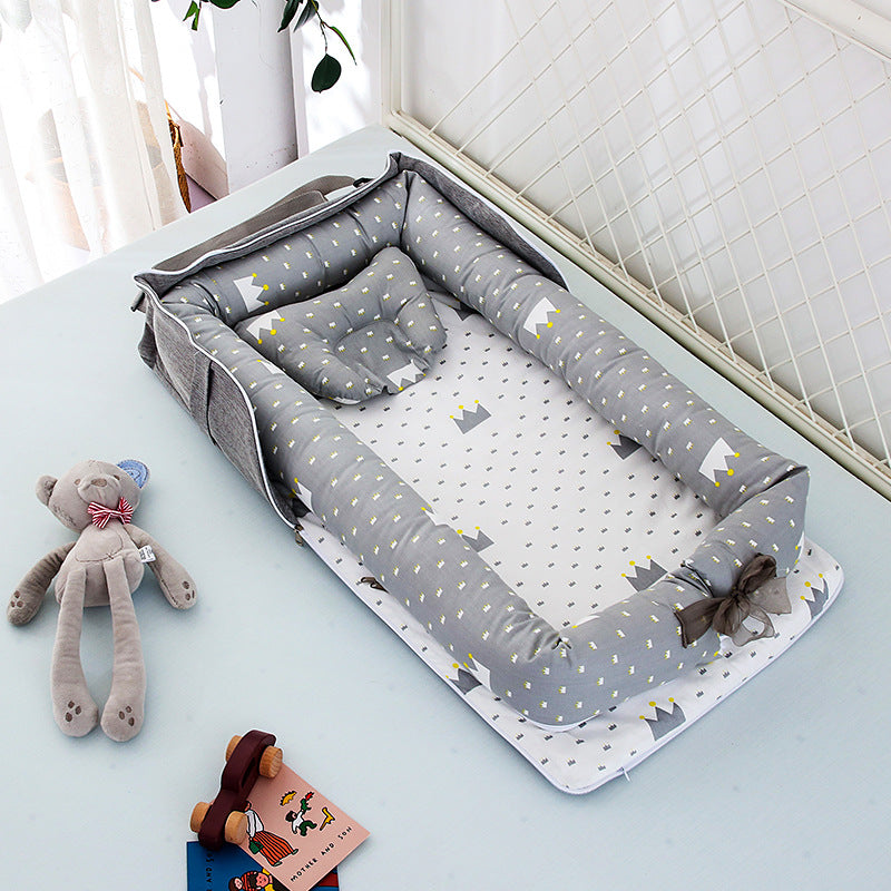 Cama Portátil y Plegable para Bebé en Material de Algodón
