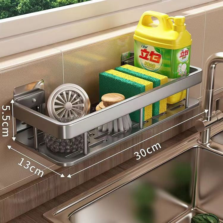 Estante de Almacenamiento y Cesta de Drenaje para Cocina de Montaje en Pared
