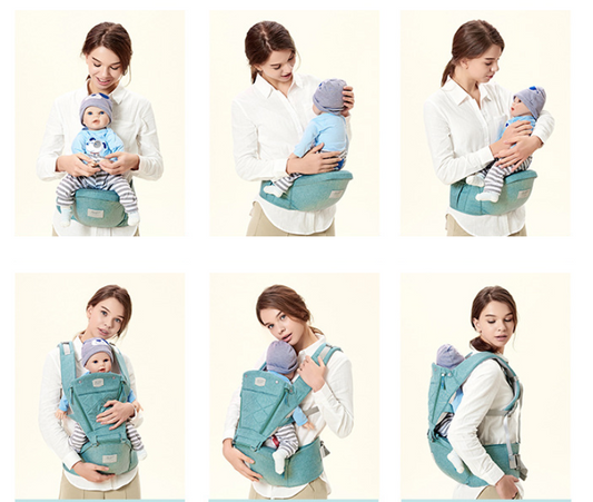 Cangurera Portabebés con Asiento de Cadera para Carga Frontal