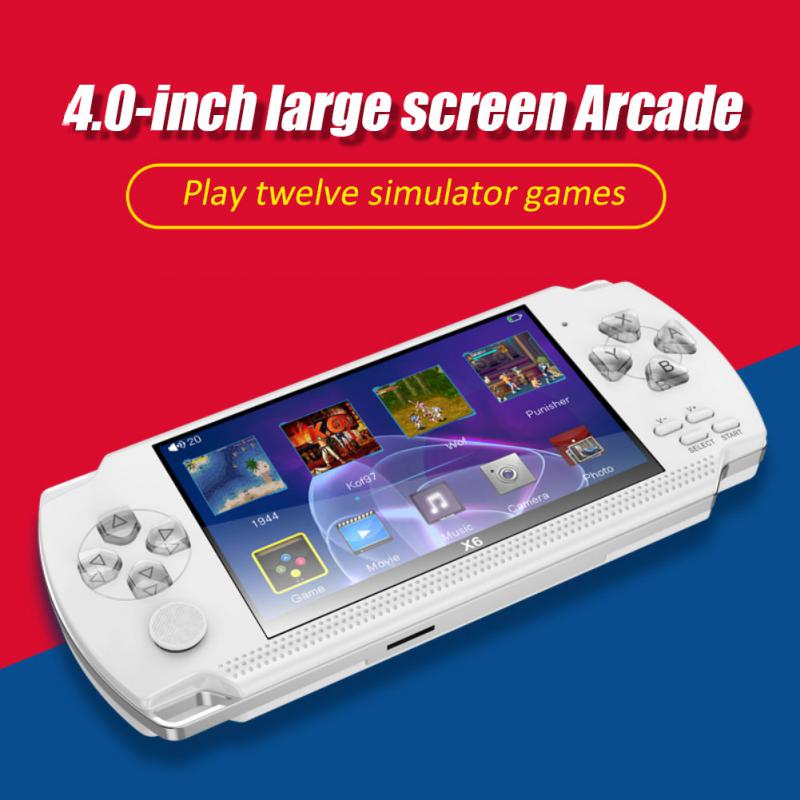 Consola de Juegos Portátil Retro X6 de 4.0 Pulgadas con 1500 Juegos