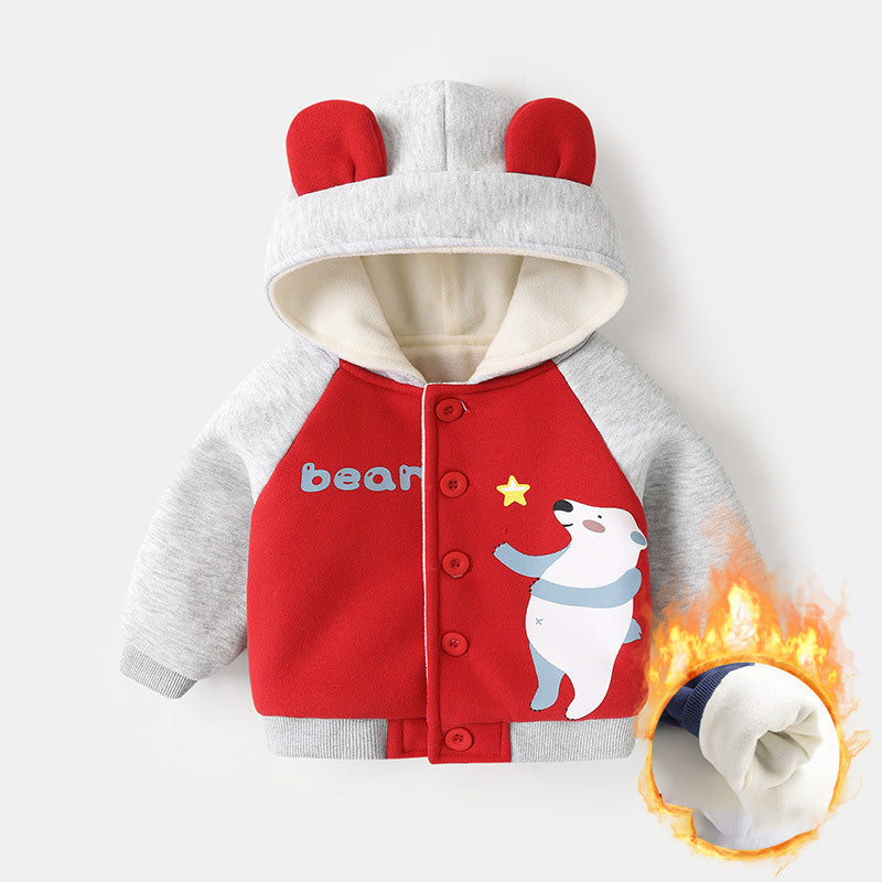 Chaqueta con Capucha de Felpa Suave para Bebé (Niño y Niña)