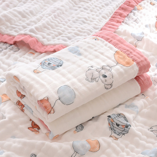 Cobija de Algodón Muselina Suave con Estampado Infantil