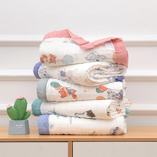 Cobija de Algodón Muselina Suave con Estampado Infantil