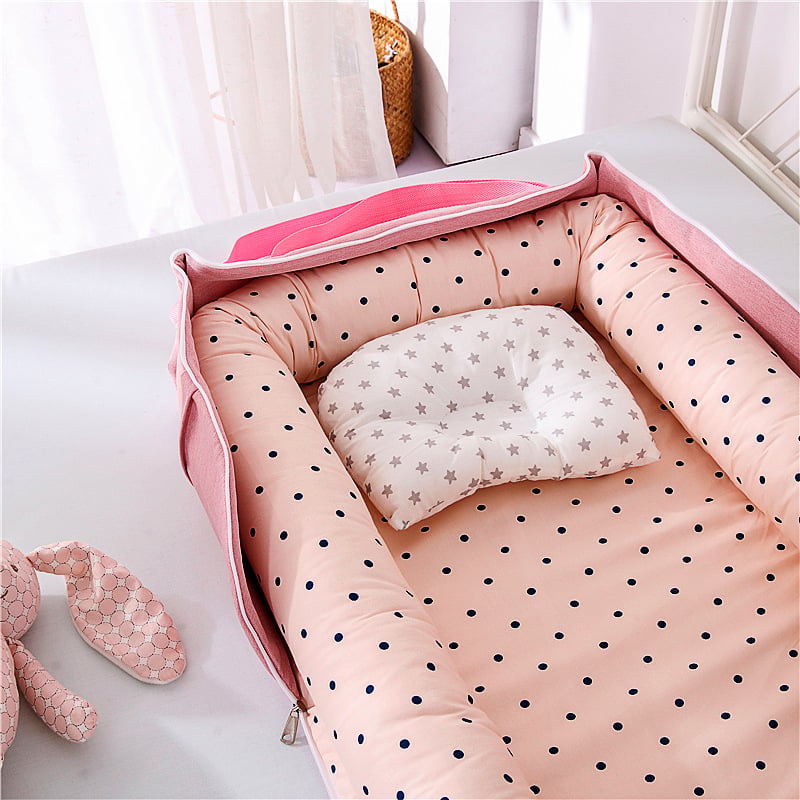 Cama Portátil y Plegable para Bebé en Material de Algodón