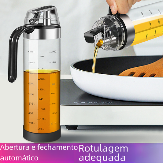 Botella de Vidrio para Aceite con Boquilla Automática para Uso en Cocina