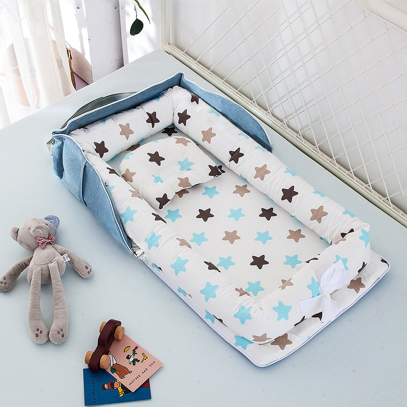 Cama Portátil y Plegable para Bebé en Material de Algodón