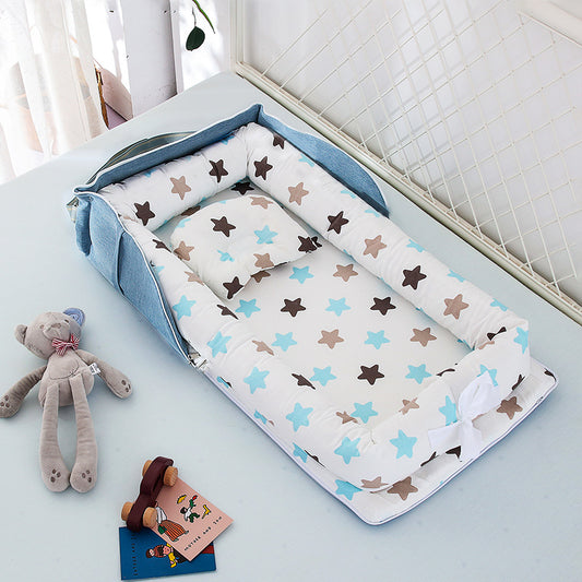 Cama Portátil y Plegable para Bebé en Material de Algodón