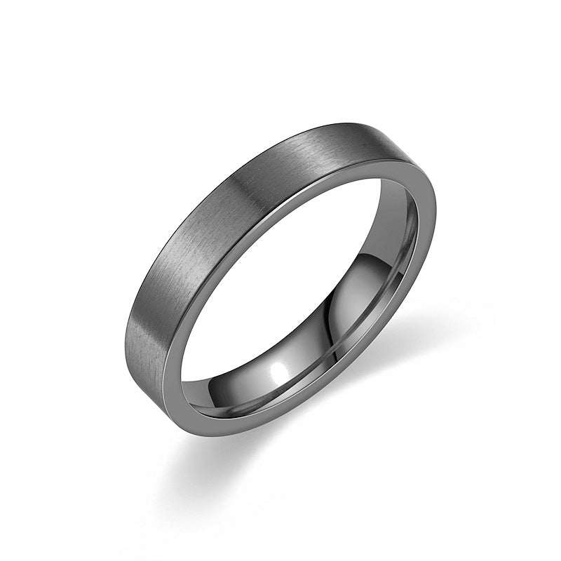 Anillo de Acero de Titanio Mate con Diseño de Moda Simple