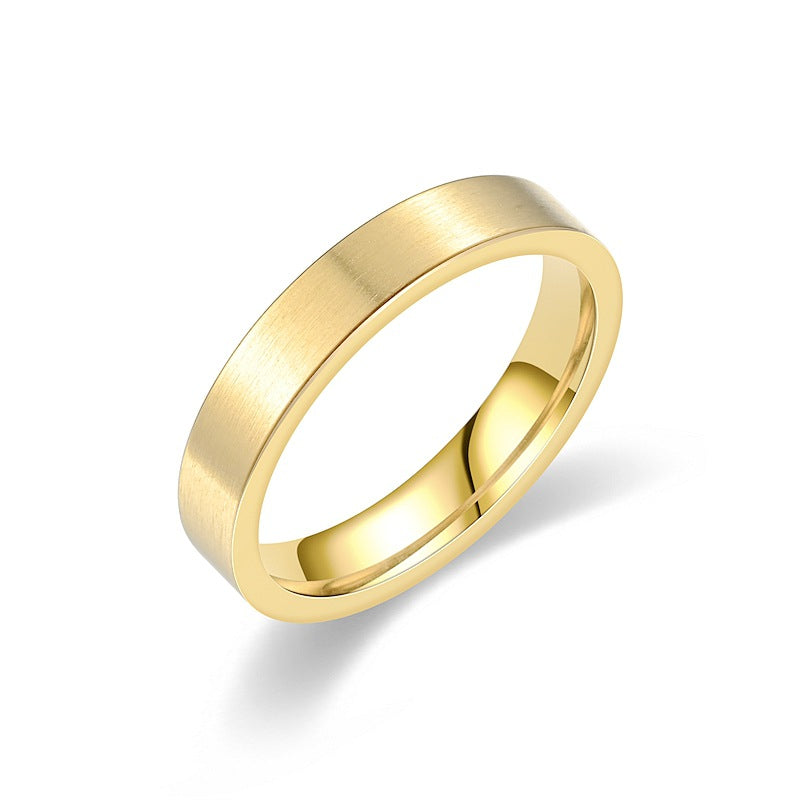 Anillo de Acero de Titanio Mate con Diseño de Moda Simple