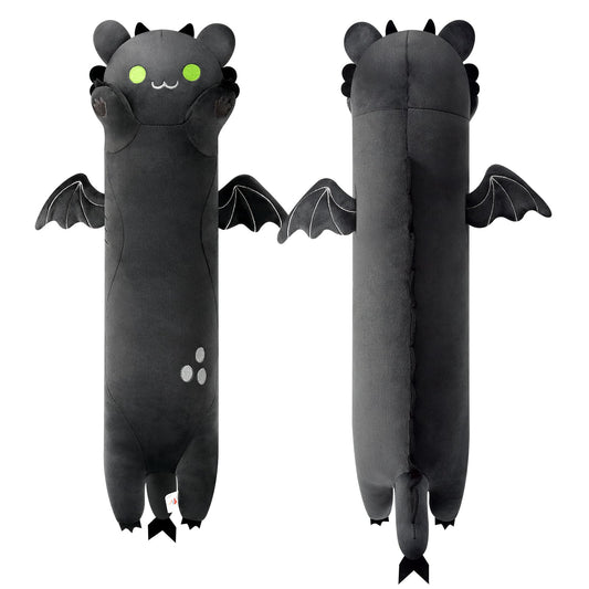 Almohada de Peluche Alargada Gato Dragón Nocturno