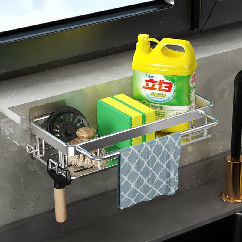 Estante de Almacenamiento y Cesta de Drenaje para Cocina de Montaje en Pared