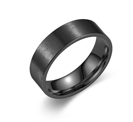 Anillo de Acero de Titanio Mate con Diseño de Moda Simple