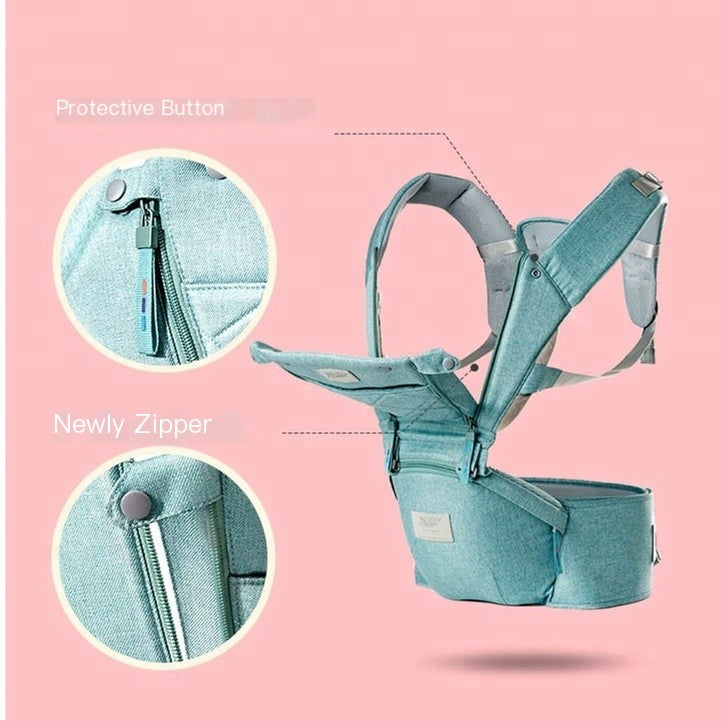 Cangurera Portabebés con Asiento de Cadera para Carga Frontal
