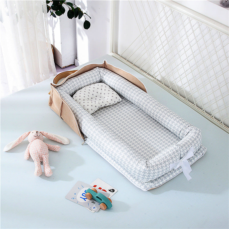 Cama Portátil y Plegable para Bebé en Material de Algodón