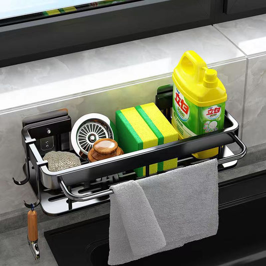 Estante de Almacenamiento y Cesta de Drenaje para Cocina de Montaje en Pared