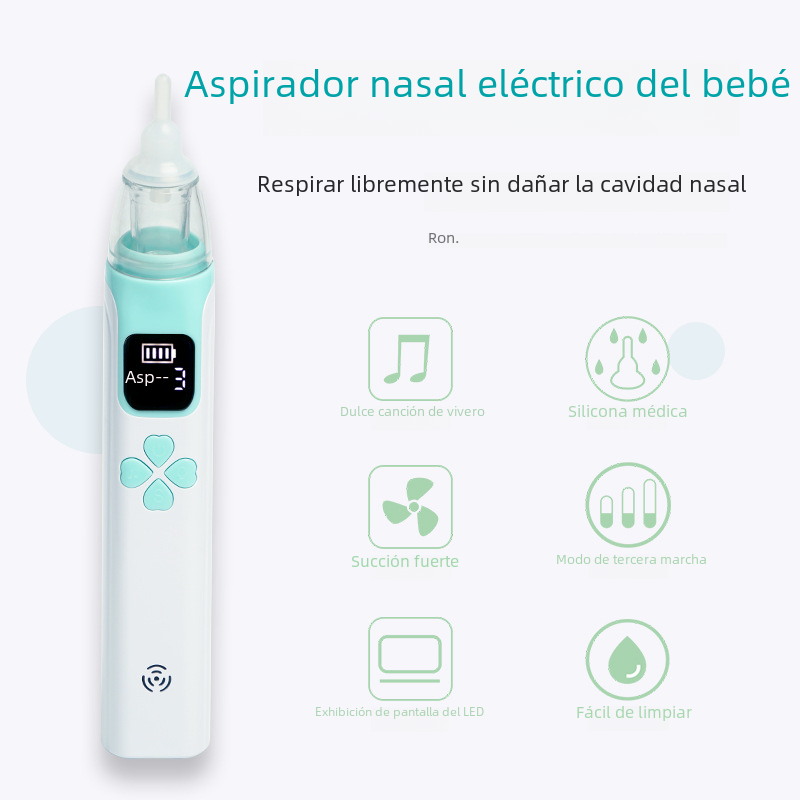 Aspirador Nasal Eléctrico para Infantes con Punta de Silicona Suave