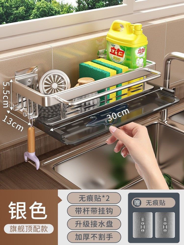 Estante de Almacenamiento y Cesta de Drenaje para Cocina de Montaje en Pared