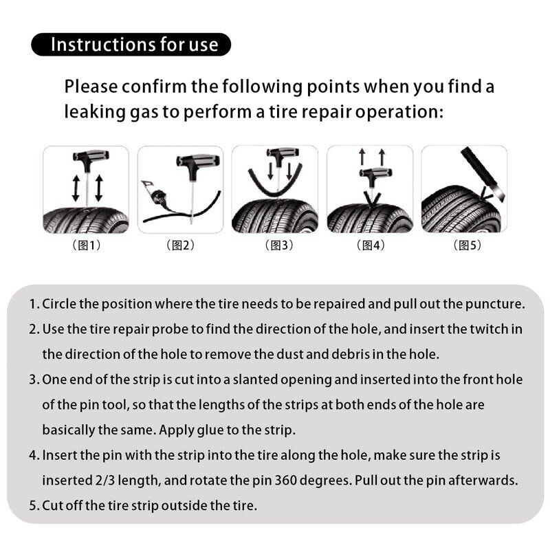Kit de Reparación de Llantas de 68 Piezas para Auto, Moto y Camioneta