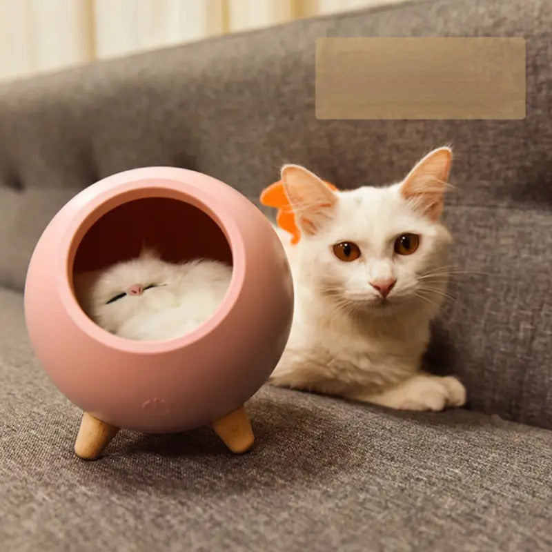 Lámpara de Noche con Diseño de Nido de Gato de Dibujos Animados y Carga USB para Niños
