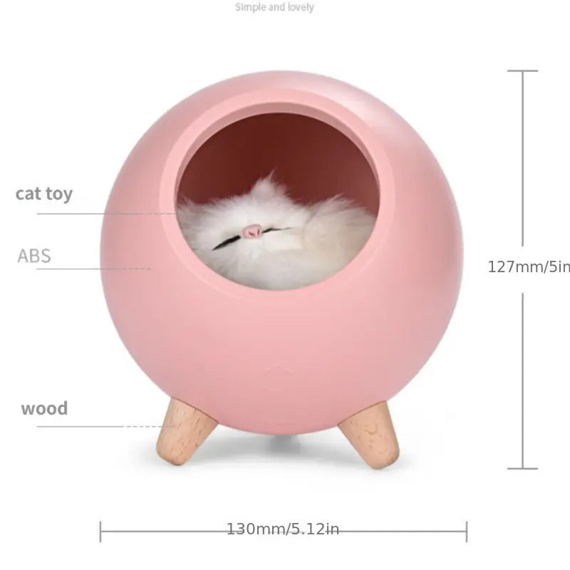 Lámpara de Noche con Diseño de Nido de Gato de Dibujos Animados y Carga USB para Niños
