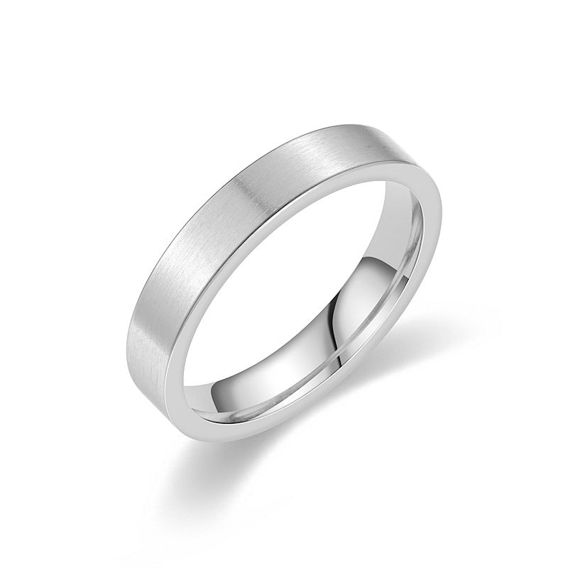 Anillo de Acero de Titanio Mate con Diseño de Moda Simple
