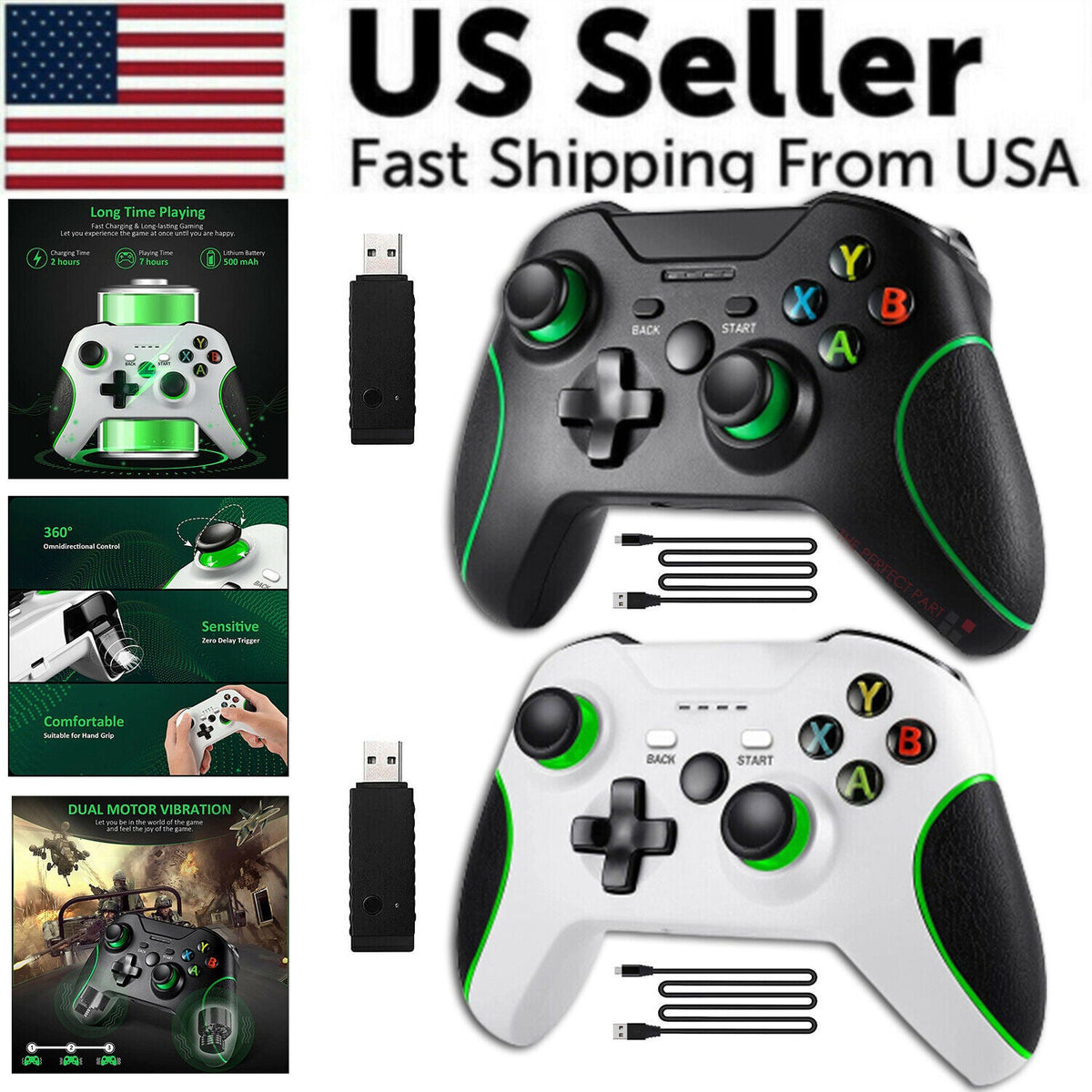 Mando Inalámbrico 2.4G para Xbox One, Series X/S y PC (Compatible con Windows)