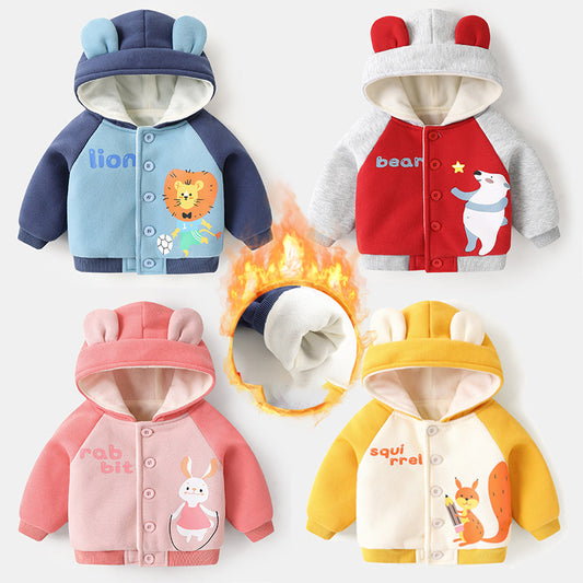 Chaqueta con Capucha de Felpa Suave para Bebé (Niño y Niña)
